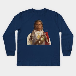 Native american with presidential medal of honor Kids Long Sleeve T-Shirt